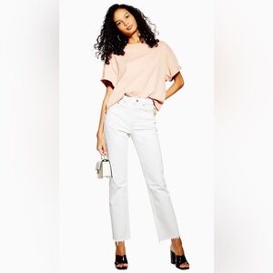 Topshop White Straight Leg Jeans